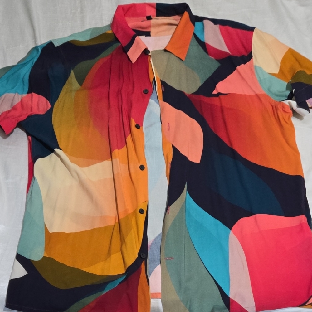 Express Multicolor Abstract Shirt